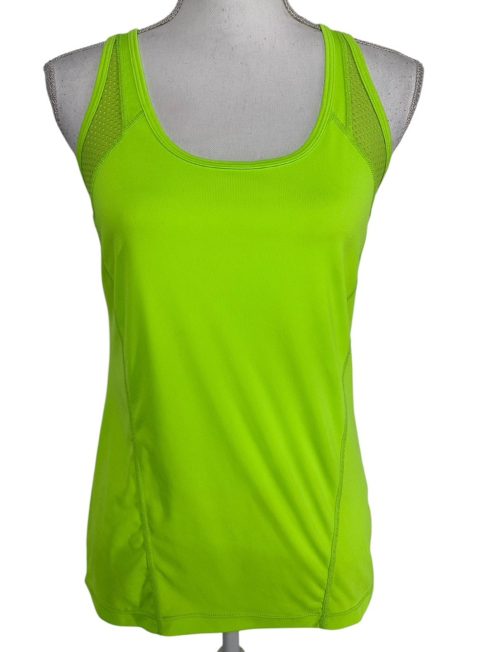 XERSION / Neon Green / Athletic Tank Top Mesh Detail / Racerback / Small / Rave